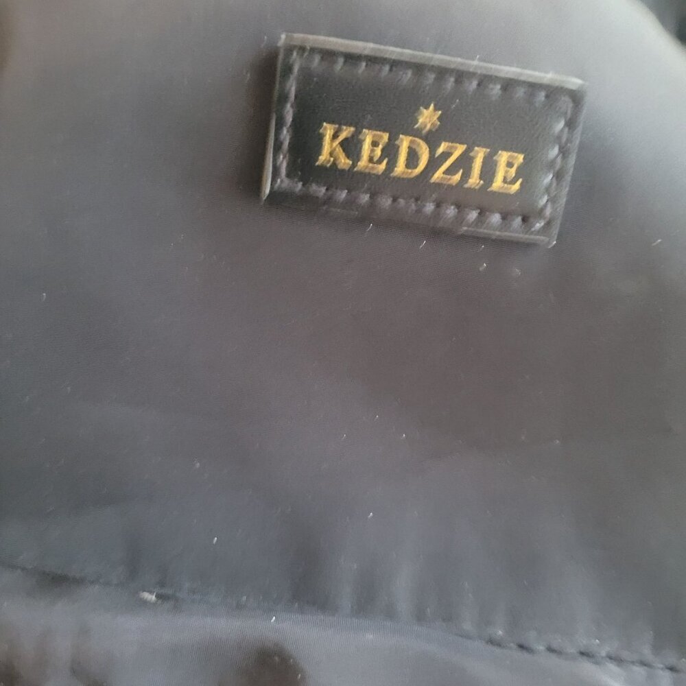 Kedzie Black Mini Backpack With Gold Zipper & Patterned Interior - Picture 2 of 5
